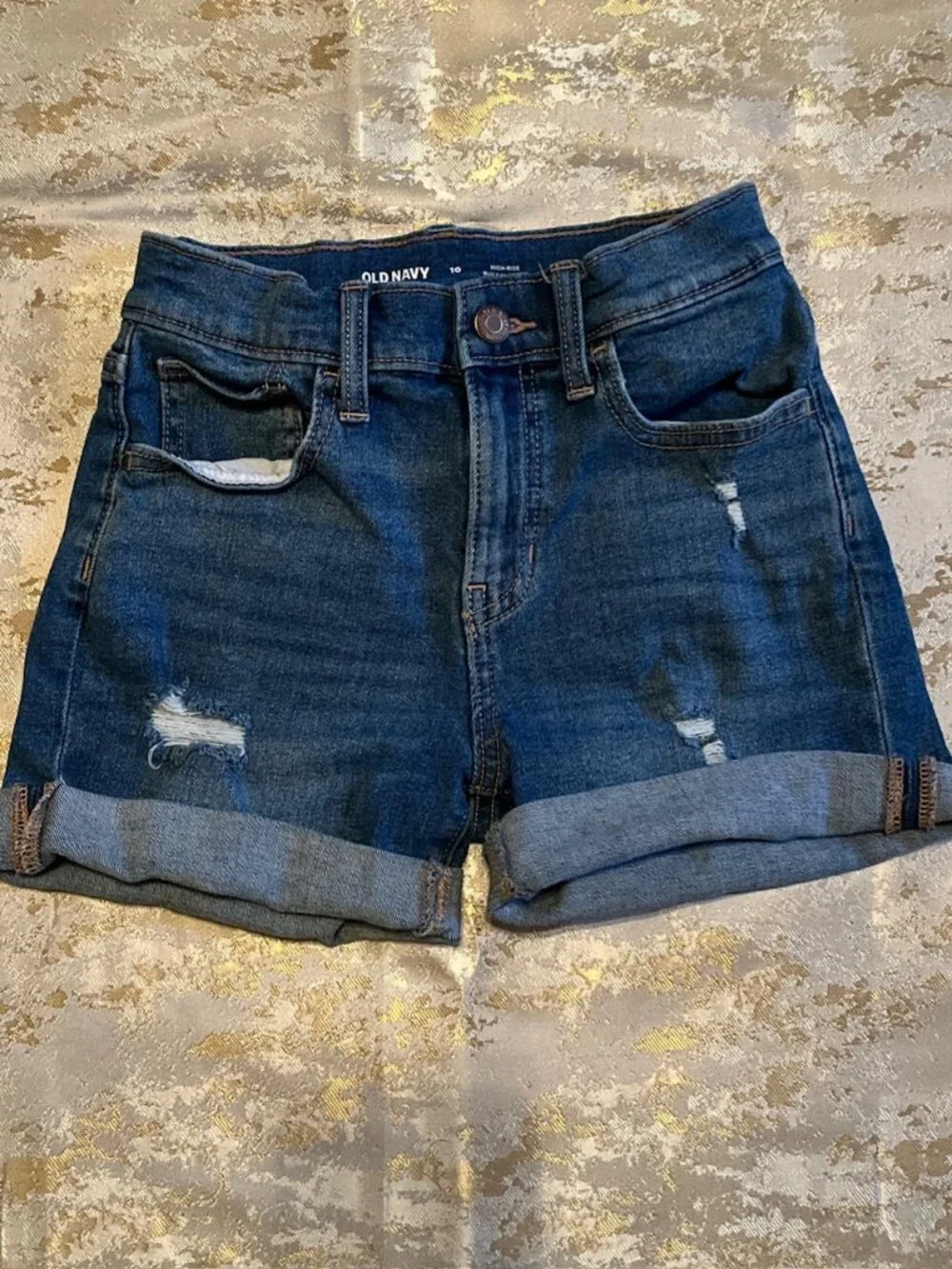 Old Navy Jeggings Shorts Girls size 10 Blue Distressed School Casual Lot of 2